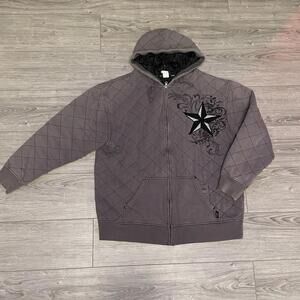 Hybrid Tees Full Zip Y2K Hoodie XL Skater Grunge